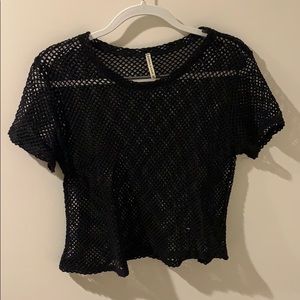Emma & Sam black fishnet t shirt